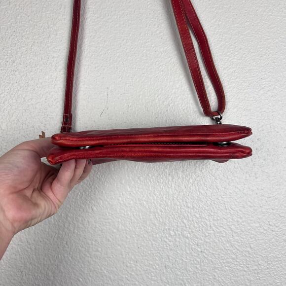 Bed Stu Cadence Crossbody Wallet Red Leather - Picture 7 of 9
